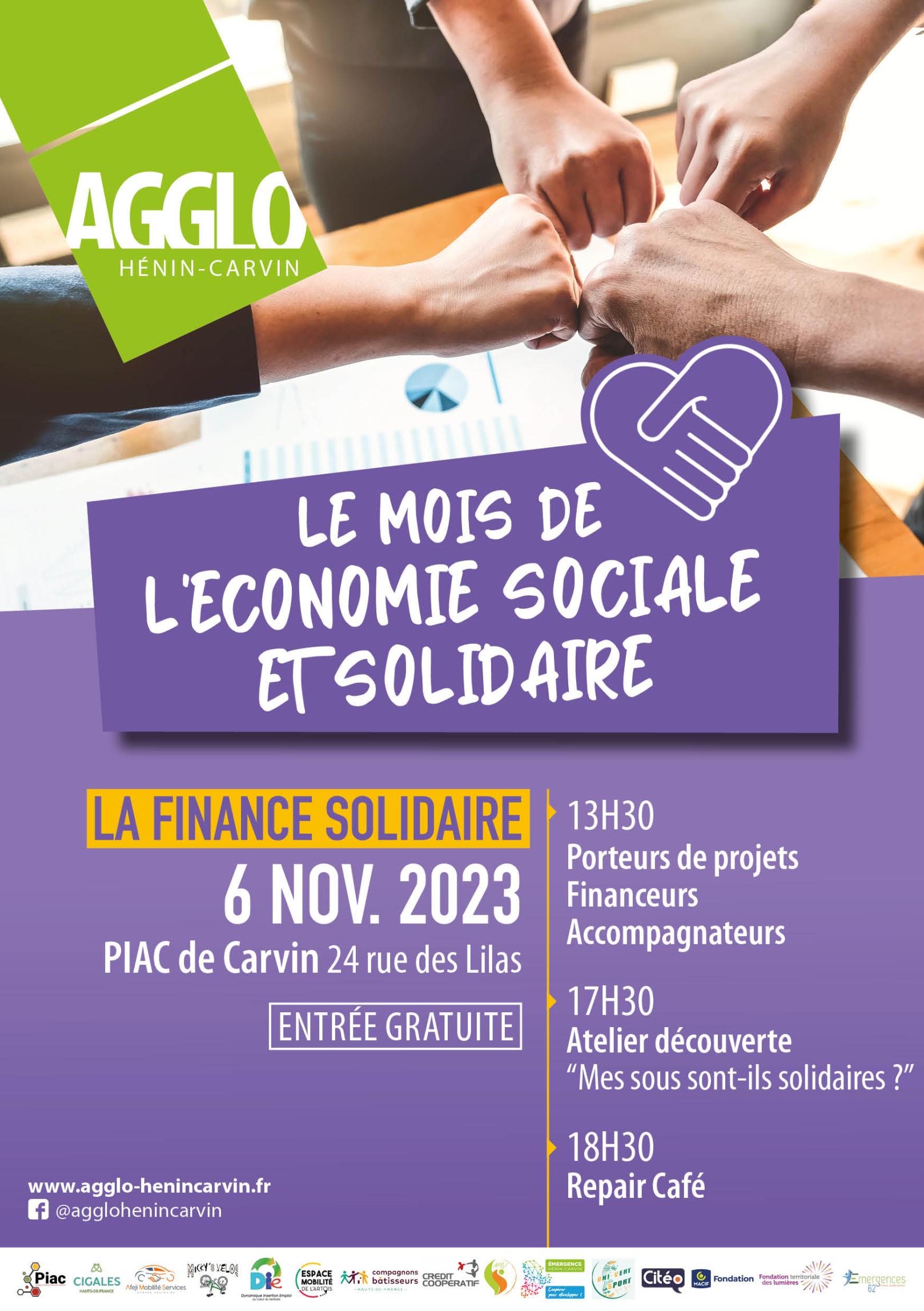 Rencontre avec les financeurs de votre projet Le 6 novembre à la PIAC: La finance solidaire