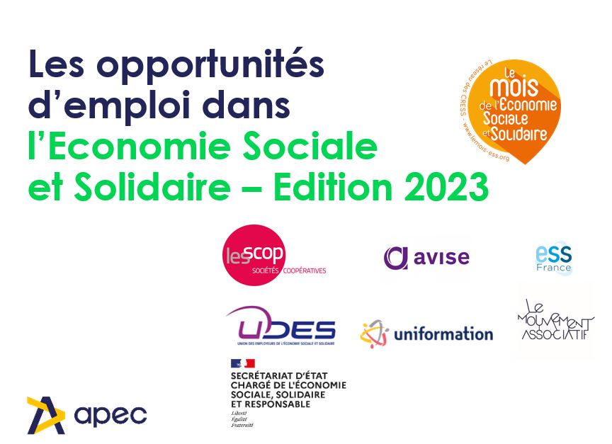 Les opportunités d'emploi dans l'économie sociale et solidaire - APEC 2023