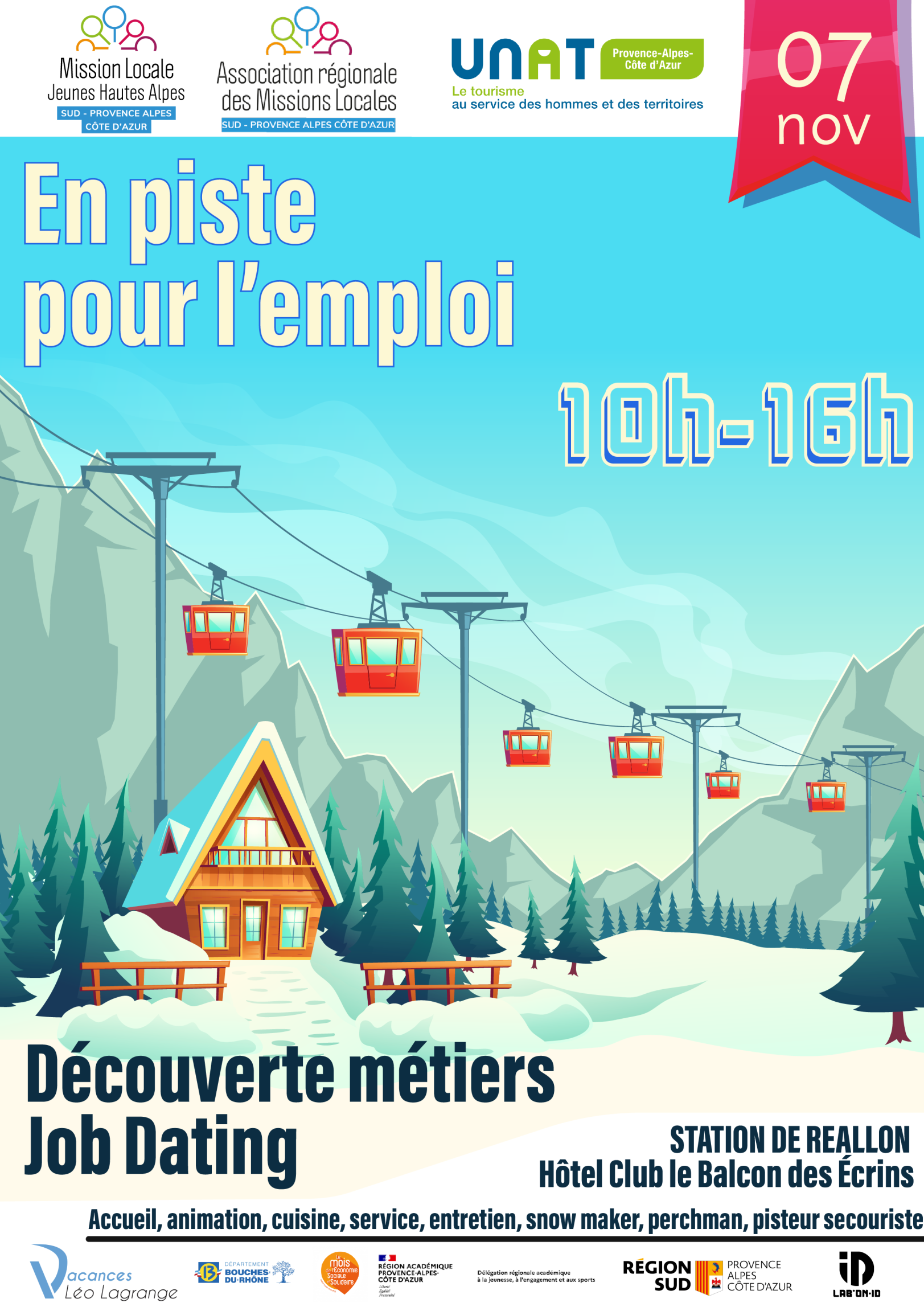 En piste pour l'emploi Journée "En piste pour l'Emploi" le 7 novembre à Réallon