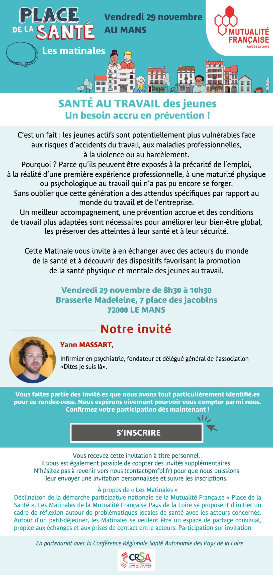 santé au travail des jeunes Santé au travail des jeunes : Un besoin accru en prévention ! C’est un fait : les jeunes actifs sont potentiellement plus vulnérables face aux risques d’accidents du travail, aux maladies professionnelles, à la violence ou au harcèlement. Pourquoi ? Parce qu’ils peuvent être exposés à la précarité de l’emploi, à la réalité d’une première expérience professionnelle, à une maturité physique ou psychologique au travail qui n’a pas pu encore se forger. Sans oublier que cette génération a des attendus spécifi