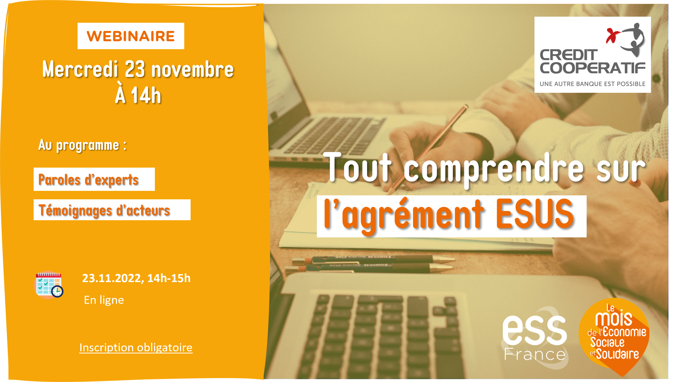 Visuel du webinaire du crédit coopératif du 23 novembre 2022