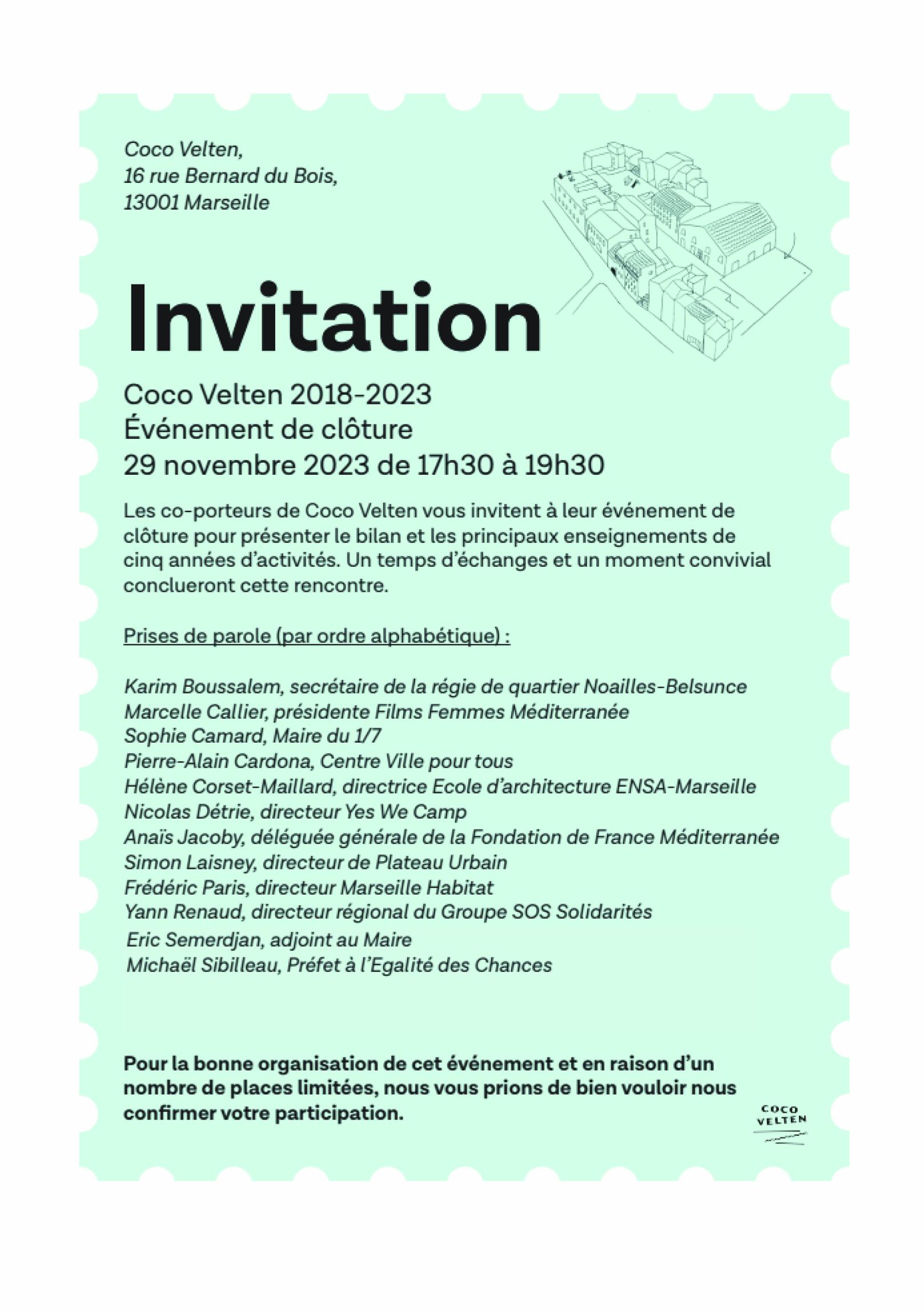 Invitation visuelle Invitation événement de clôture