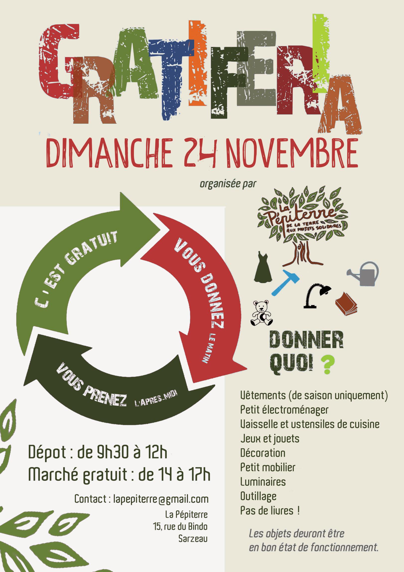 GRATIFERIA MARCHE GRATUIT - Le matin : vous donnez / L'après-midi : vous prenez