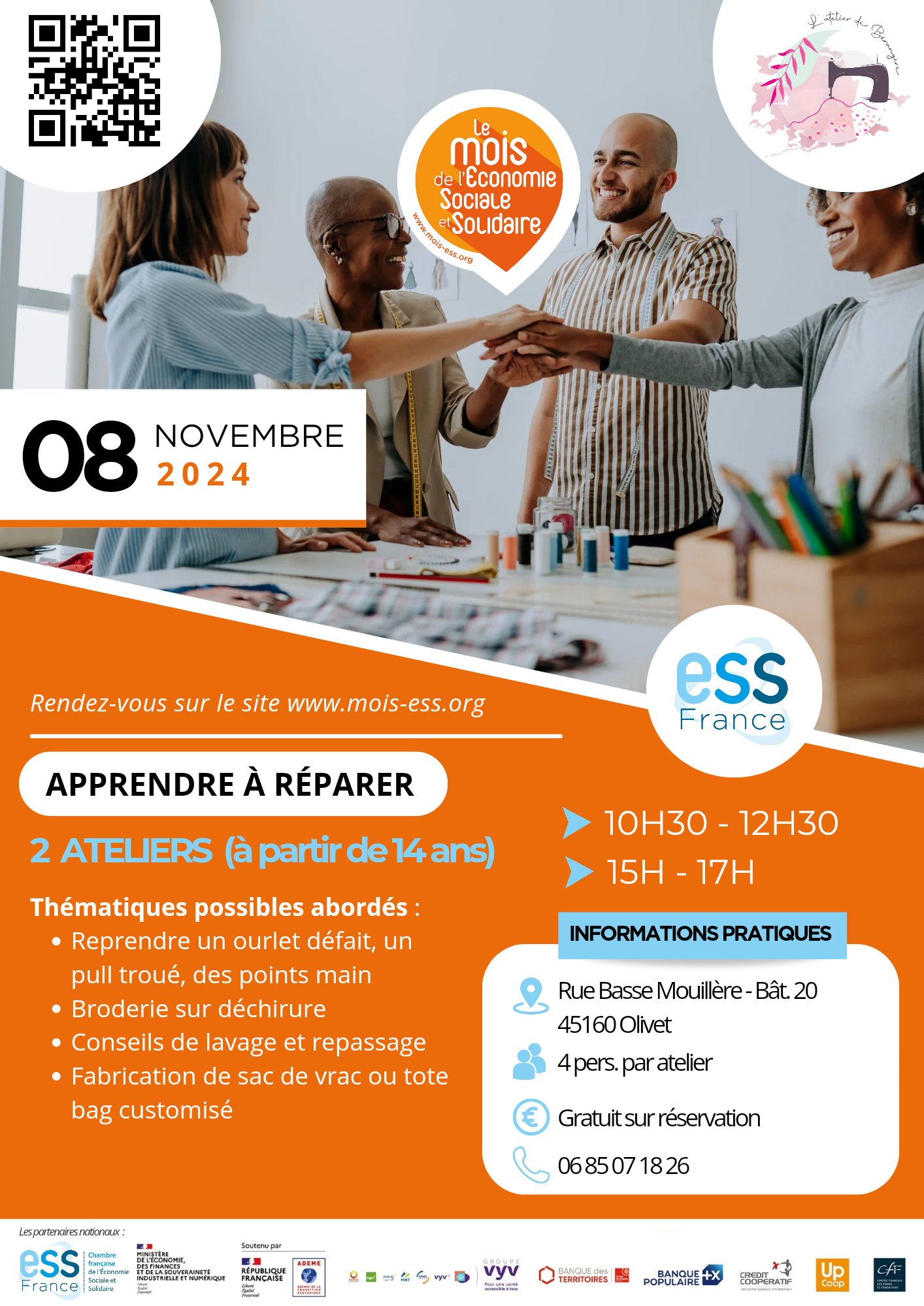 affiche mois de l'ESS - apprendre à réparer