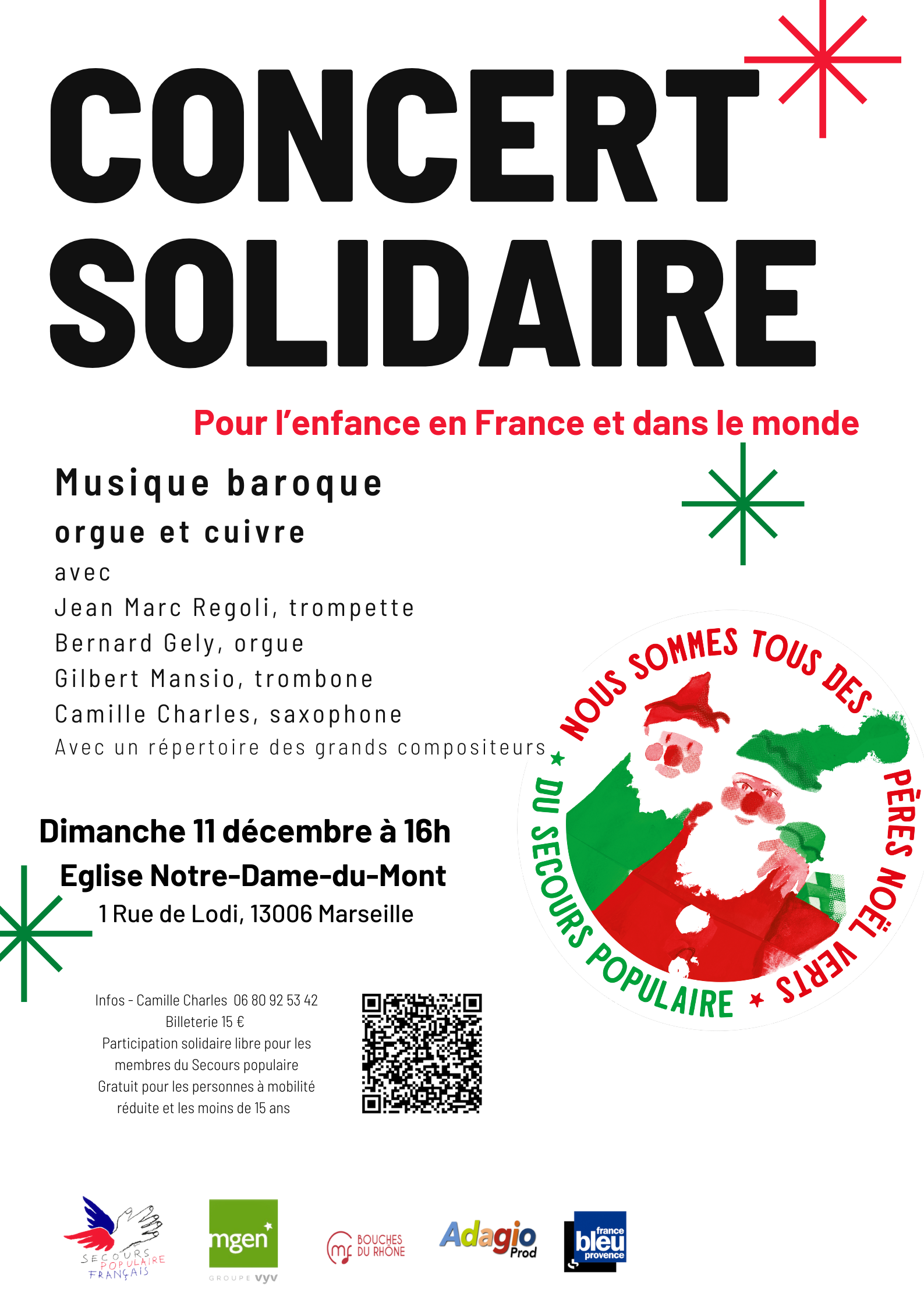 Concert solidaire MGEN, CMF au profit de Secours populaire 13 Concert solidaire