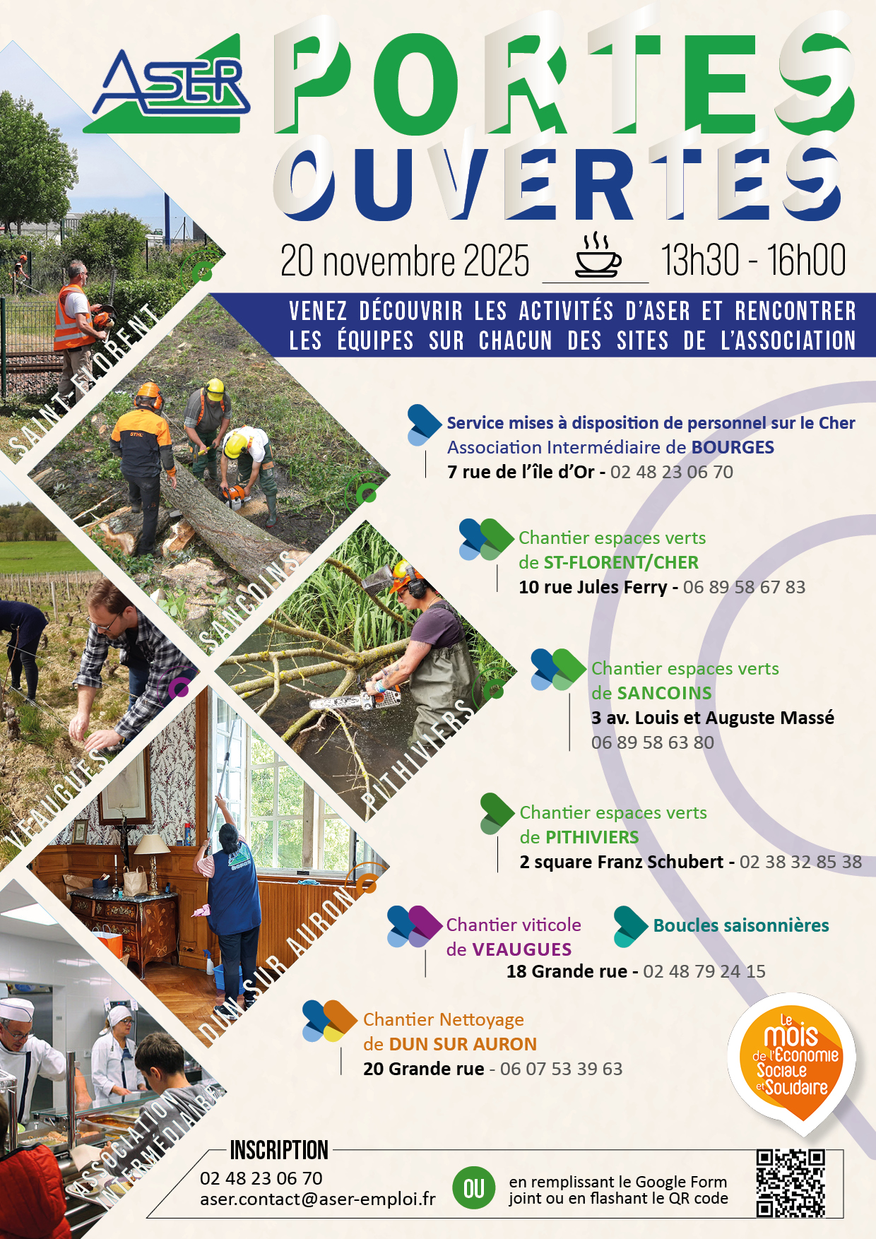 Venez découvrir les activités d’ASER et rencontrer les équipes sur chacun des sites de l’association