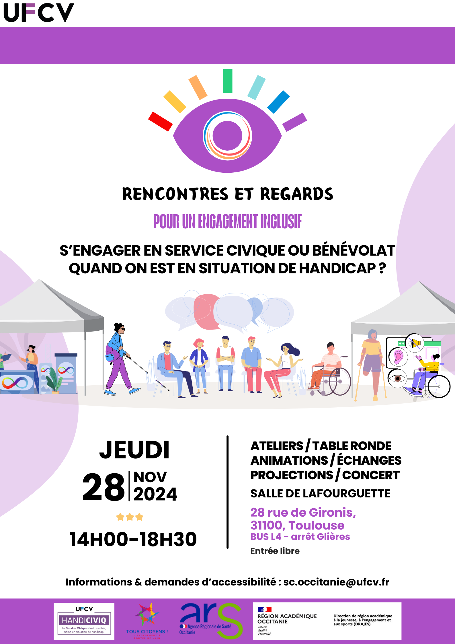 Rencontres et Regards pour un engagement inclusif Affiche Rencontres et Regards pour un engagement inclusif