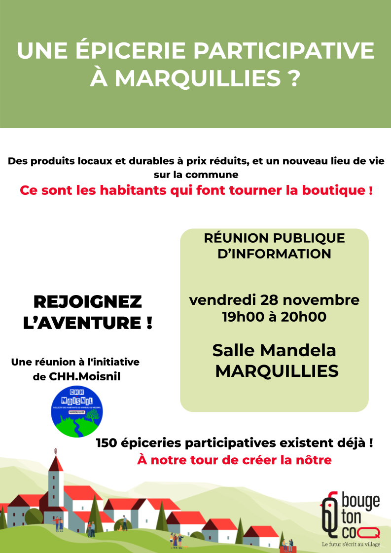une épicerie participative au village Recréer des services de proximité comme un commerce de proximité dans les villages , preomouvoir l'économie locale et les producteurs locaux