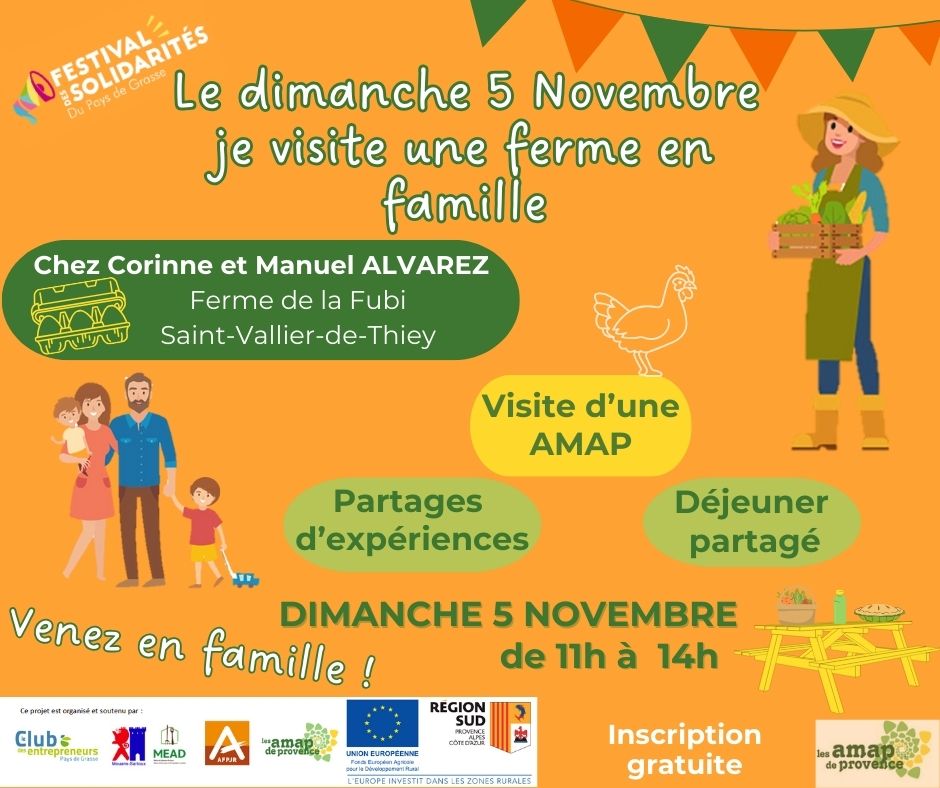 Visite d'une AMAP avec Corinne et Manuel, partage d'expériences, et repas partagé Je visite une ferme en famille. Dimanche 5 novembre
