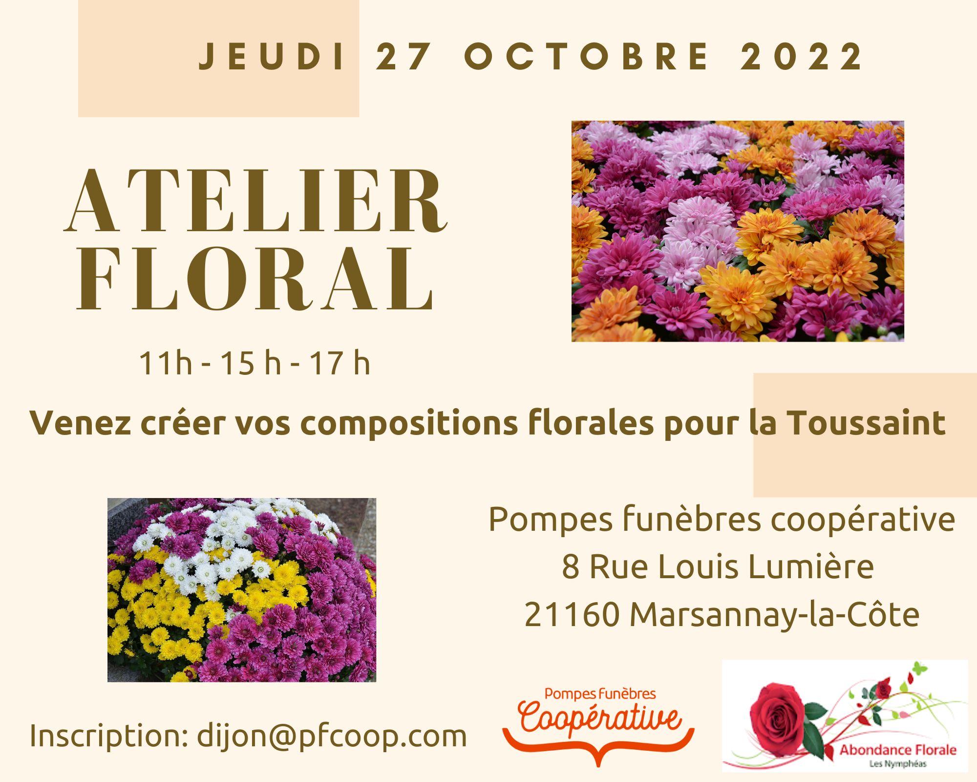 Atelier floral spécial Toussaint Atelier Floral