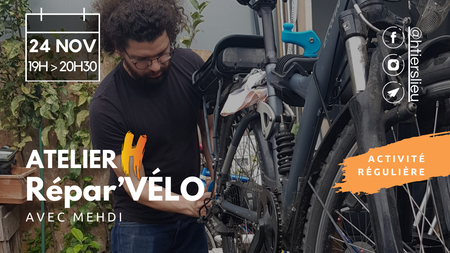 Atelier Répar'VÉLO au H Tiers-lieu à Villiers sur Marne Visuel de l'Atelier Répar'VÉLO au H Tiers-lieu à Villiers sur Marne