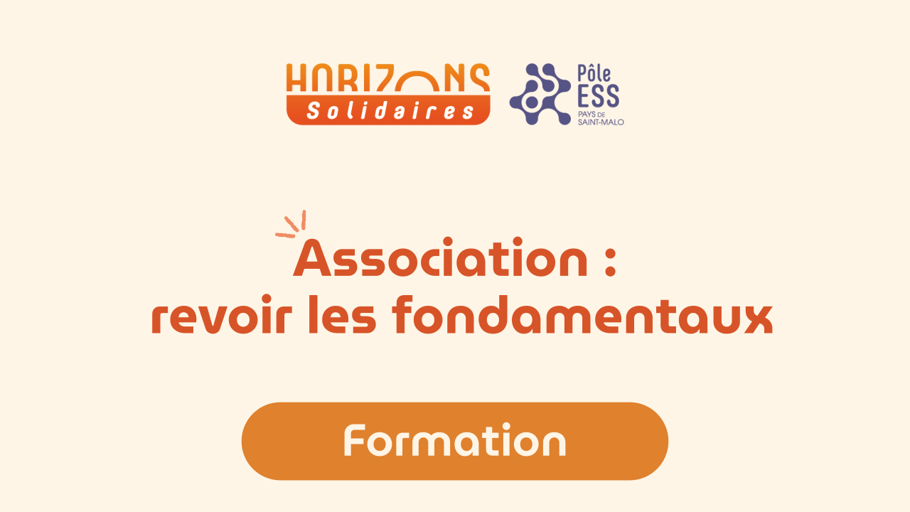 Logotype horizons solidaires avec le titre de la formation en dessous.