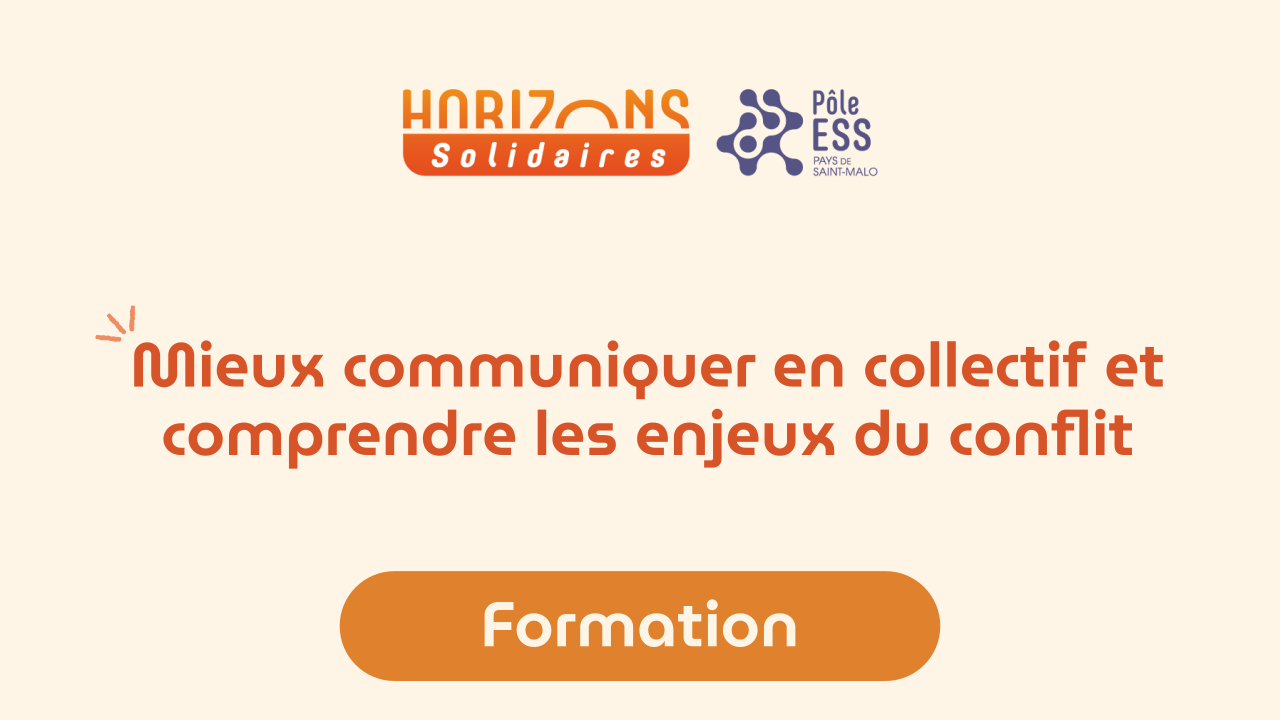 Logotype horizons solidaires avec le titre de la formation en dessous.
