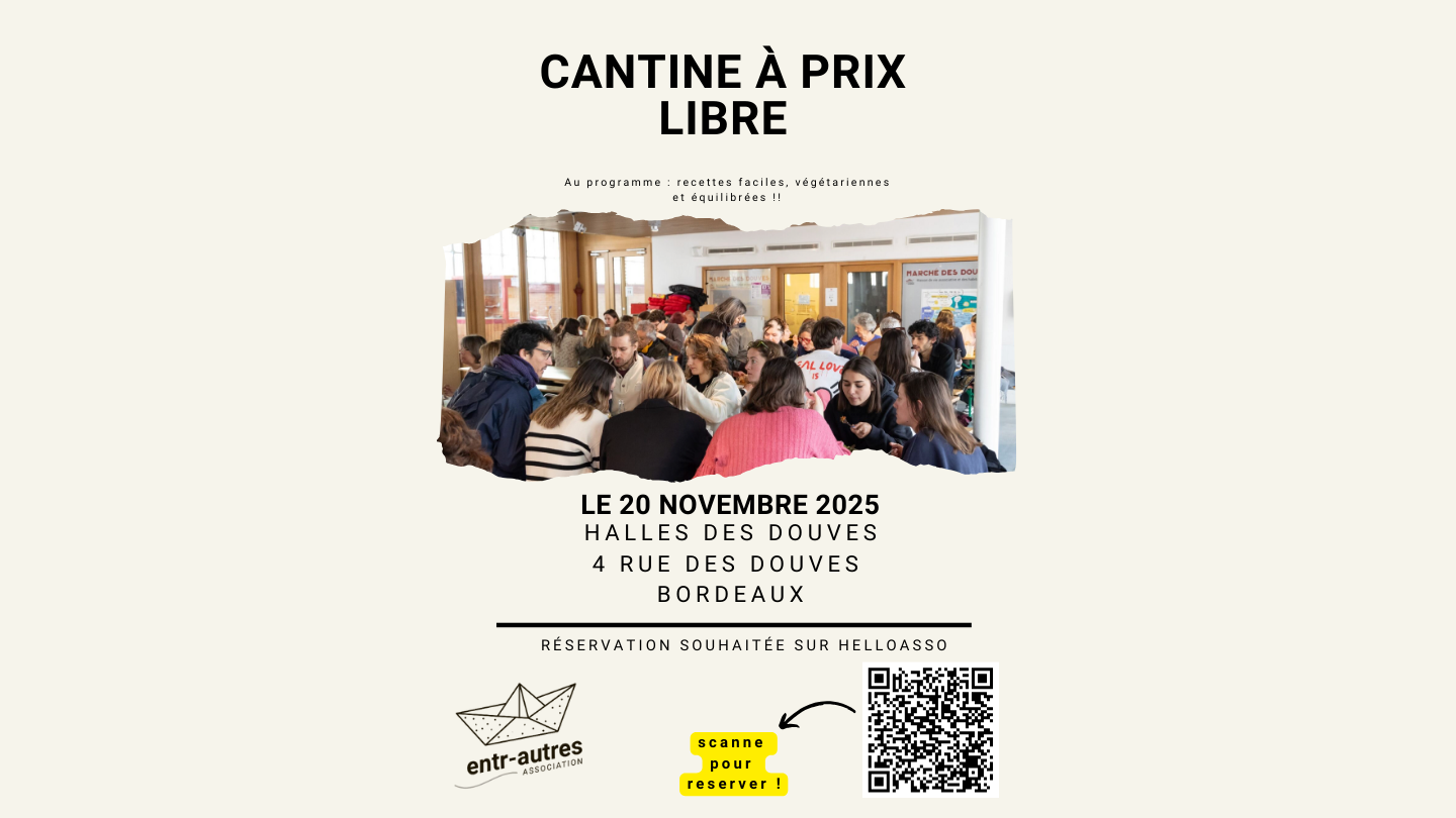 Cantine à prix libre Halle des Douves