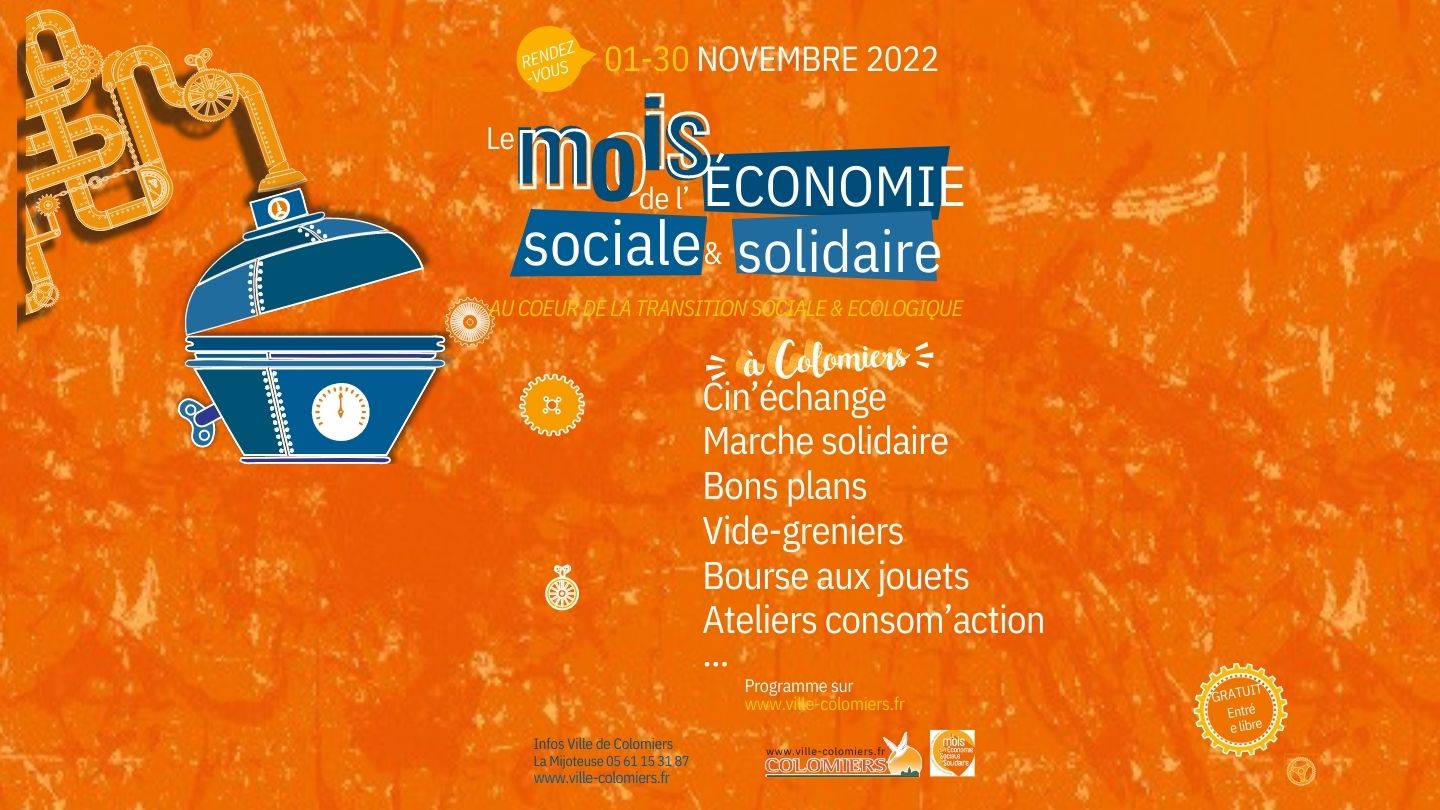 Mois de l'ESS à Colomiers Mois de l'ESS à Colomiers: , cin'échange, marche solidaire, bons plans, vide-greniers, bourse aux jouets, ateliers consom'action ...