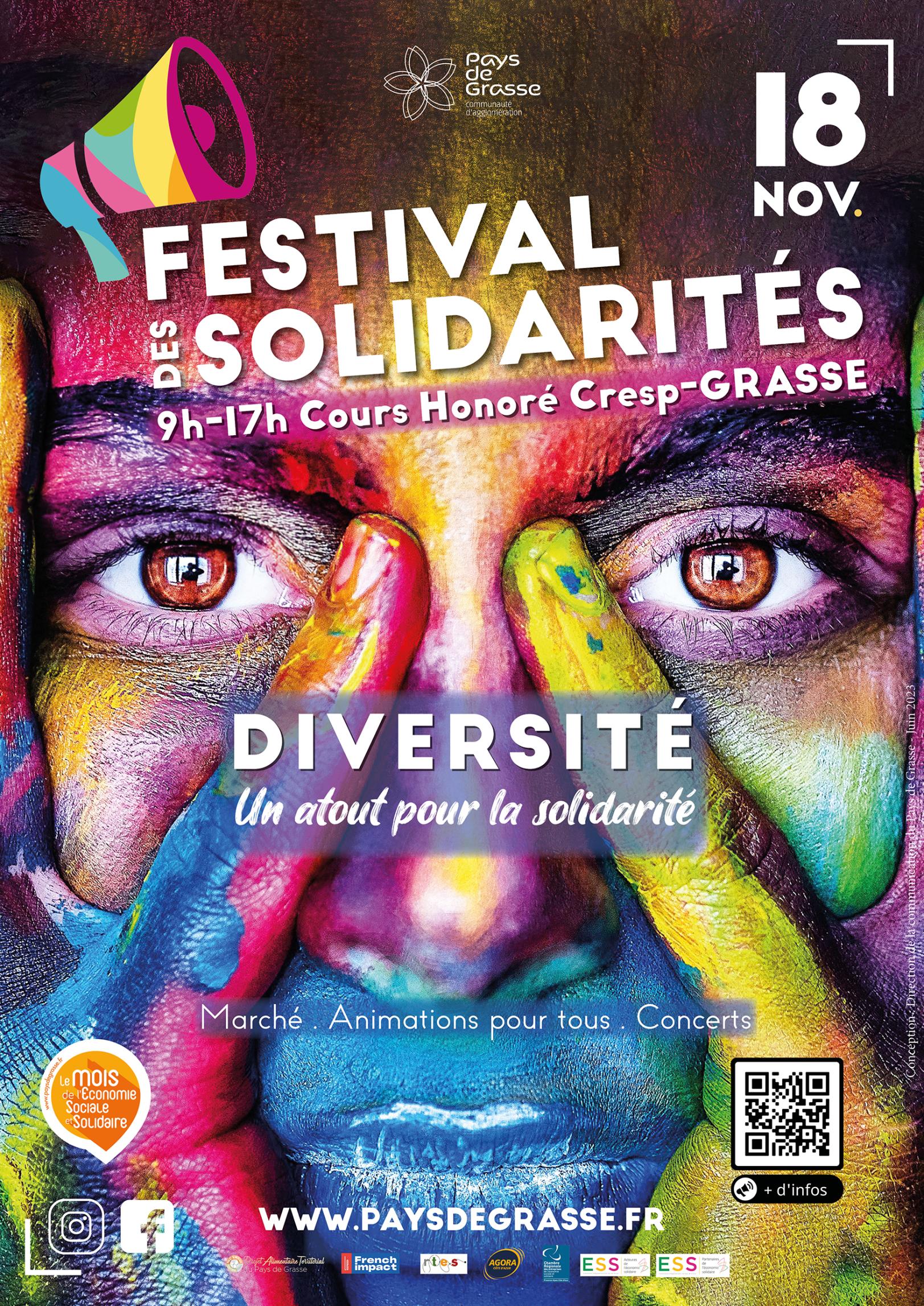 FESTIVAL DES SOLIDARITES - Diversité : un atout pour la solidarité Samedi 18 novembre de 9h à 17h - FESTIVAL DES SOLIDARITES - GRASSE