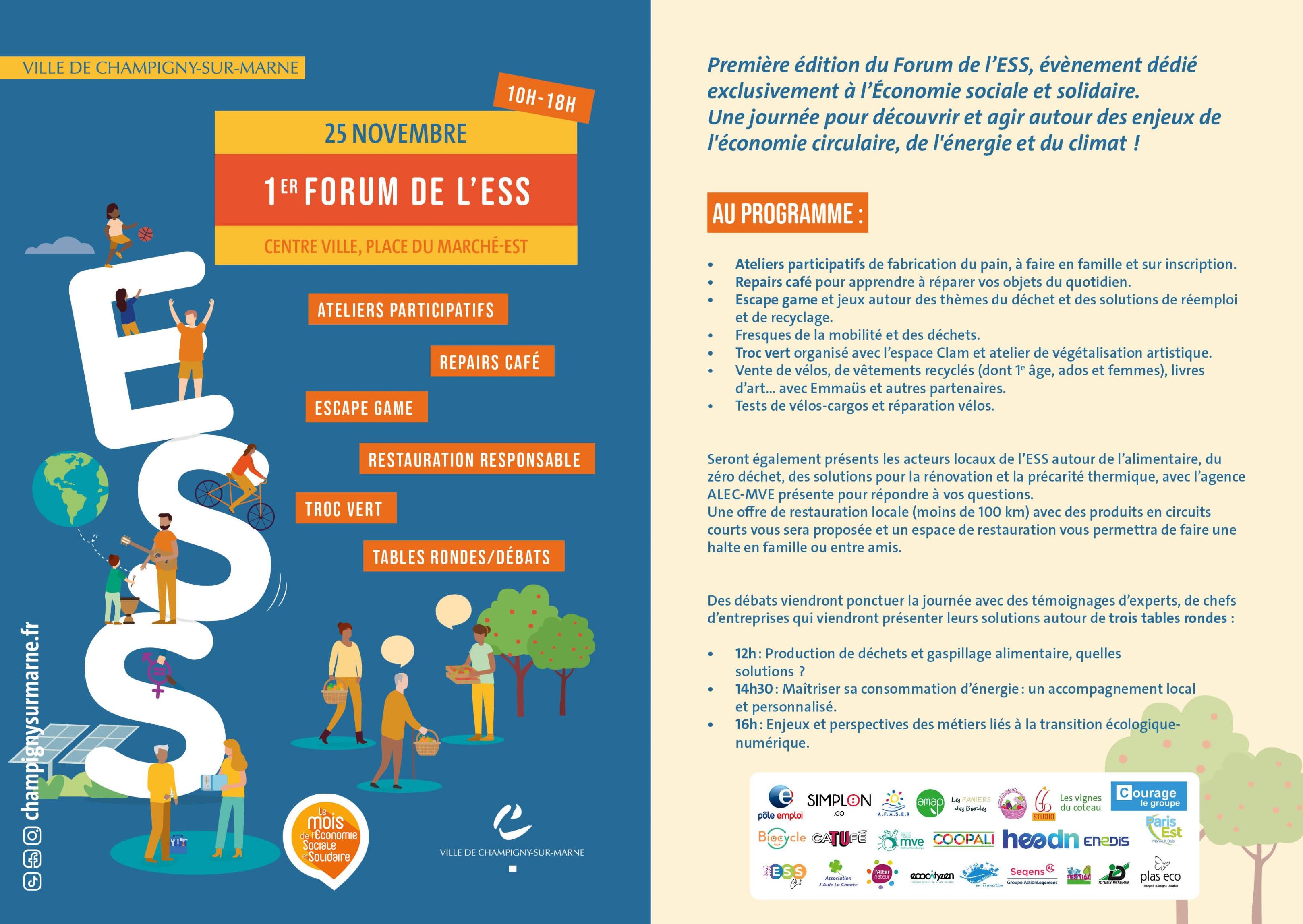 Forum de l'ESS de Champigny/Marne - Transition écologique et économie circulaire Forum de l'ESS de Champigny/Marne - Transition écologique et économie circulaire