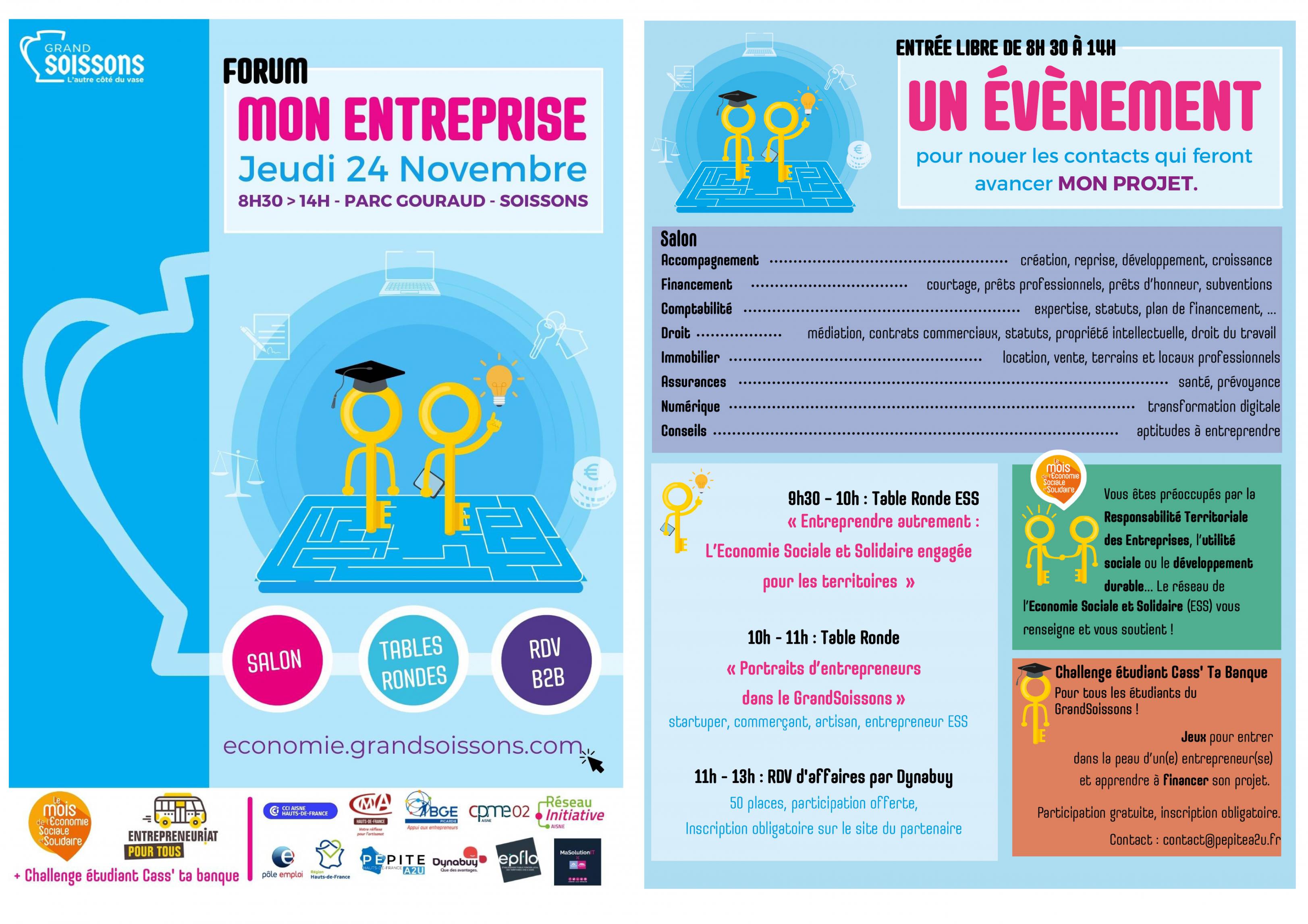 Pôle ESS et tables rondes au Forum "Mon Entreprise" GrandSoissons Pôle ESS et tables rondes au Forum "Mon Entreprise" GrandSoissons