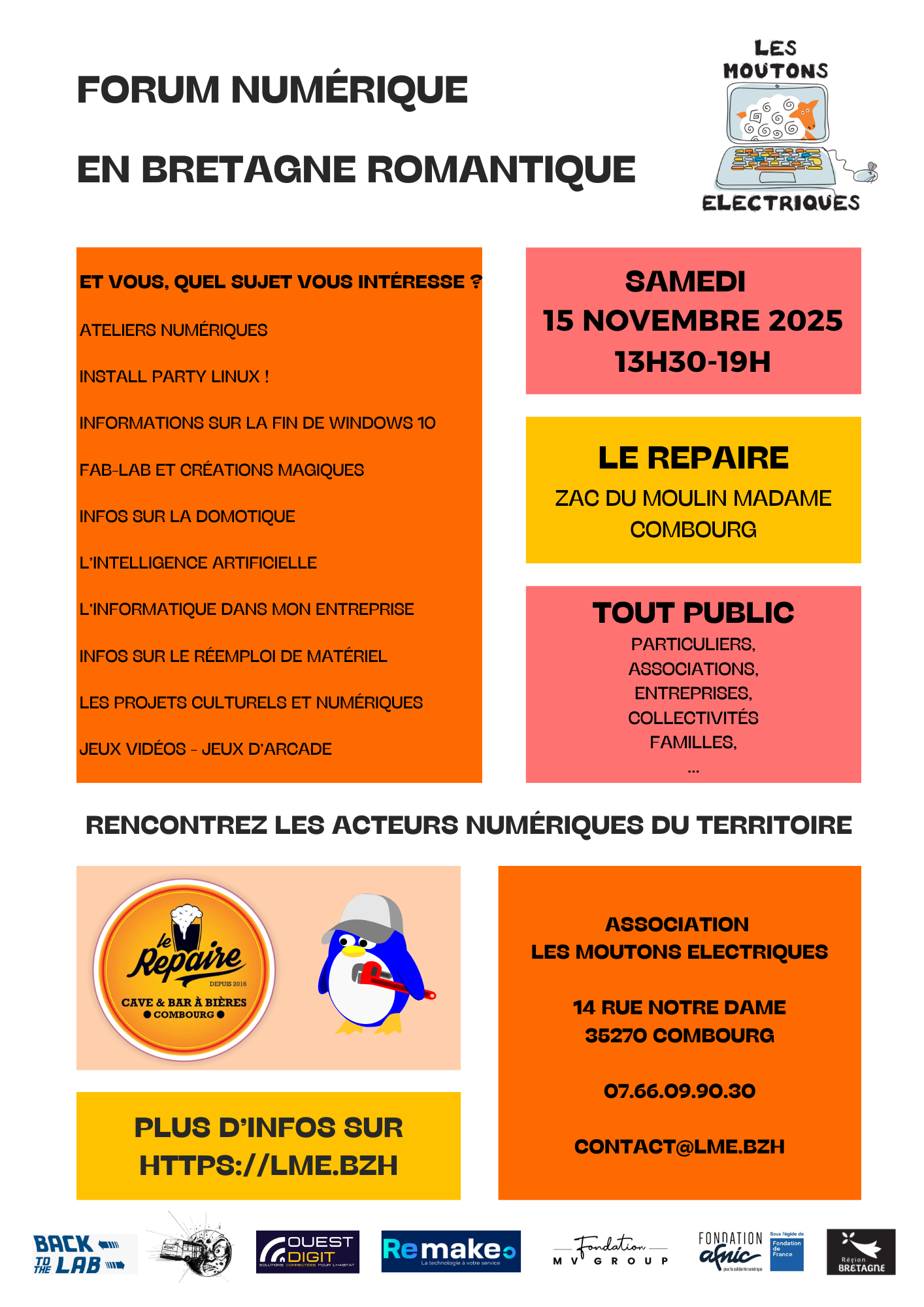 Affiche de l'événement. Retrouvez les informations sur le site internet des Moutons Électriques