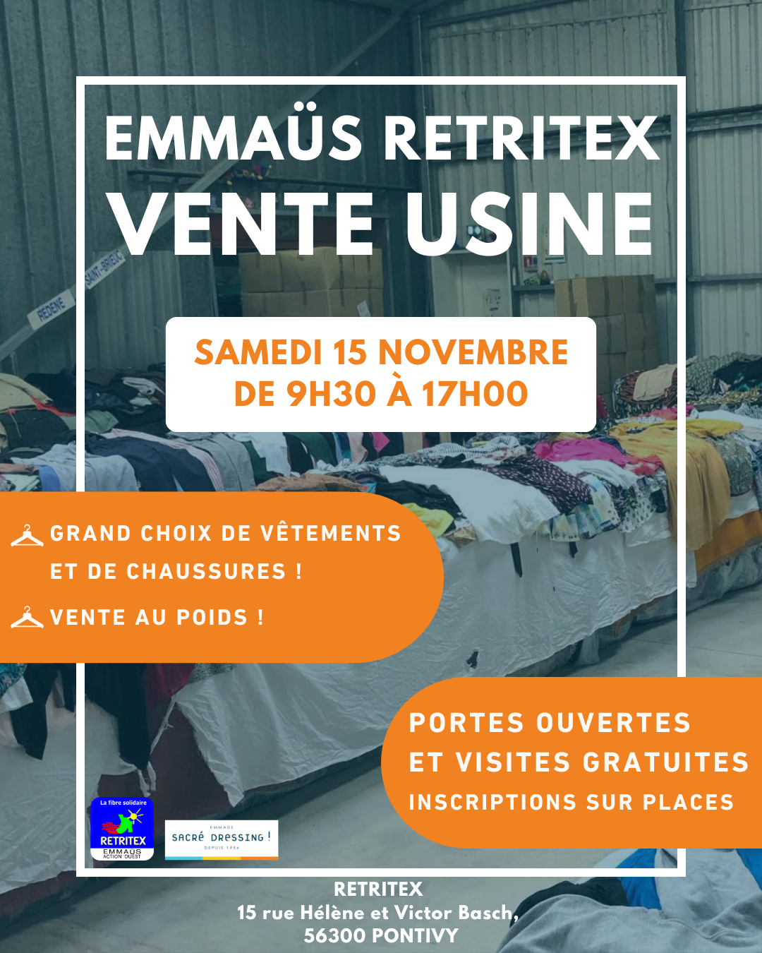 Affiche vente usine et portes ouvertes RETRITEX