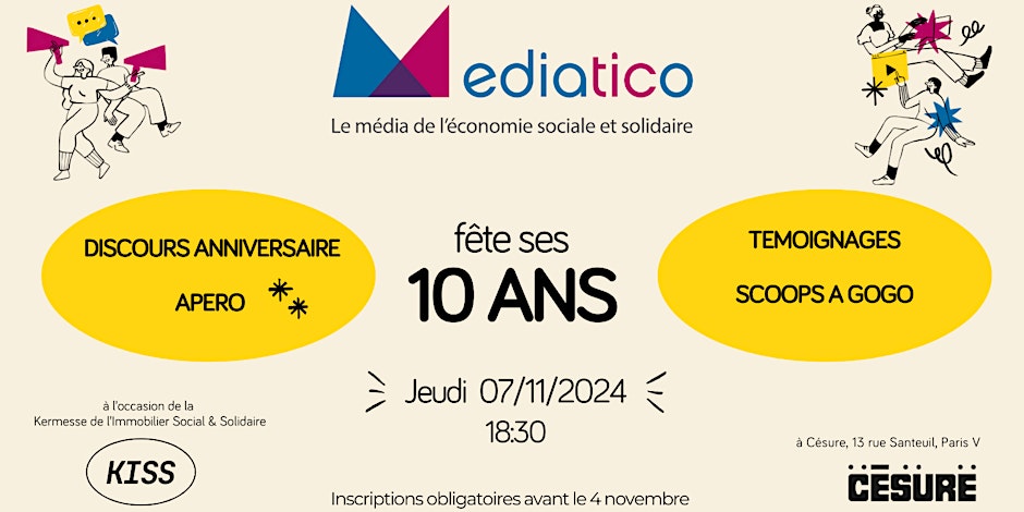 Affiche d'invitation aux 10 ans de Mediatico Affiche d'invitation aux 10 ans de Mediatico