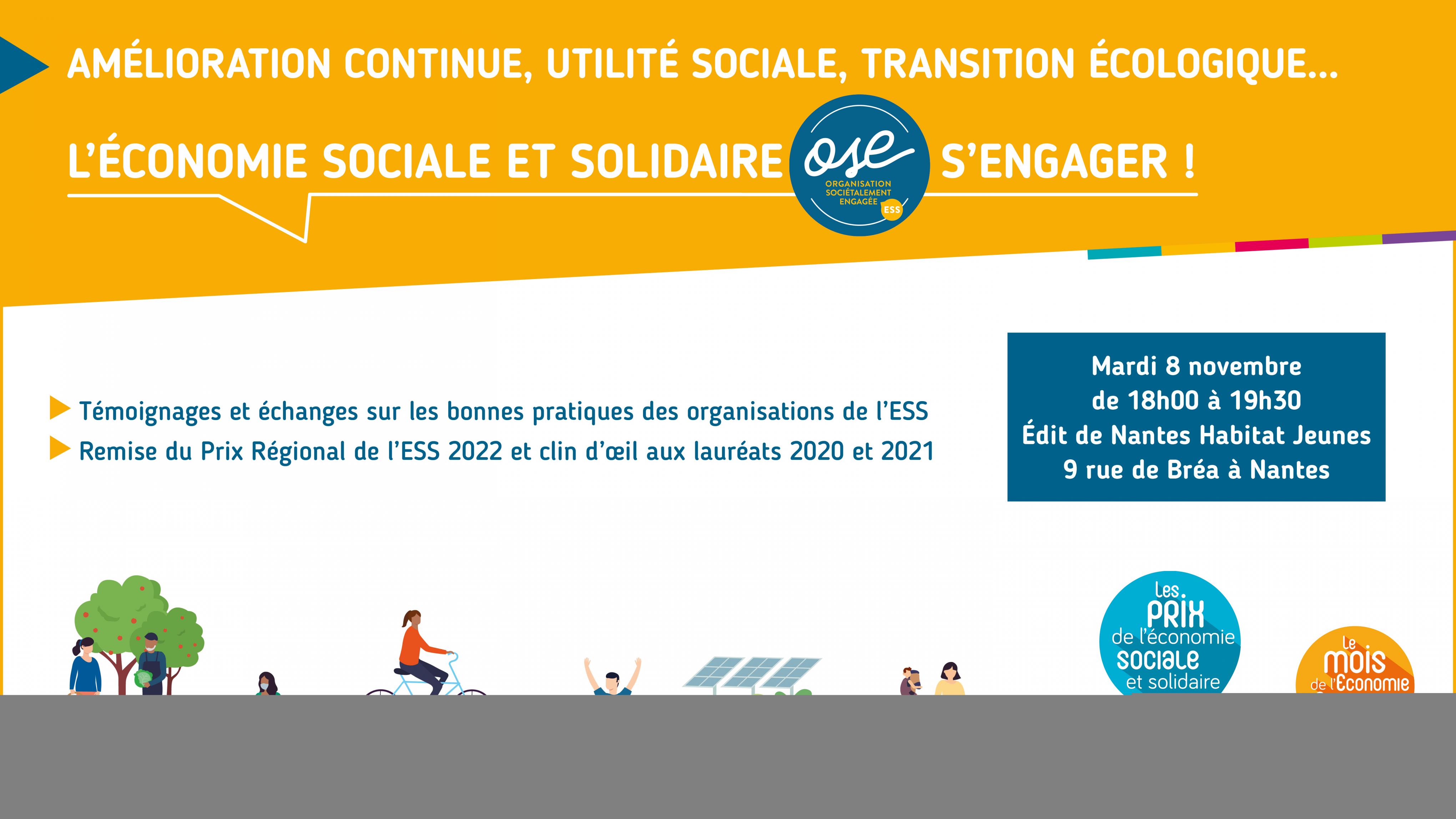 Lancement du Mois de l'ESS en Pays de la Loire, amélioration continue des bonnes pratiques des organisations de l'ESS, remise du Prix ESS régional
