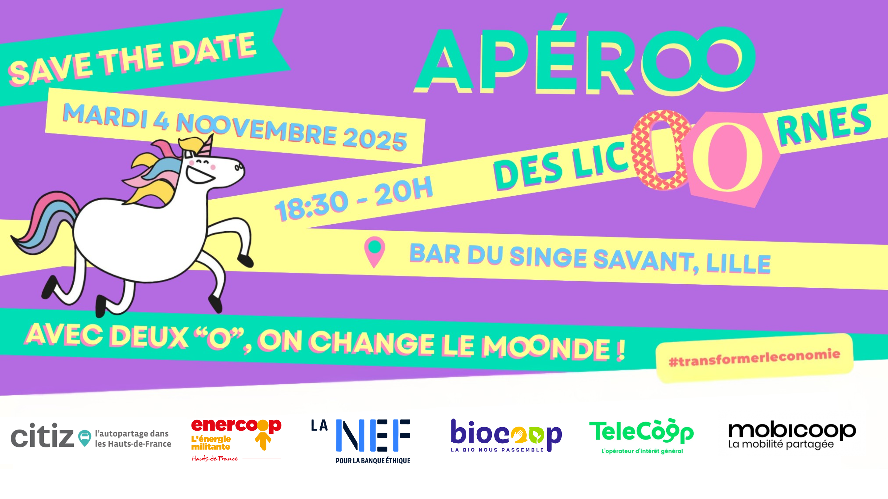 Image de l'apéro des licoornes avec les logos des partenaires