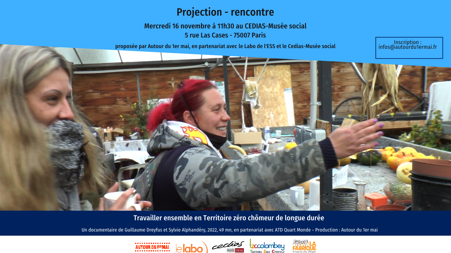 Affiche de la projection Affiche projection Travailler ensemble en territoire zéro chômeur de longue durée