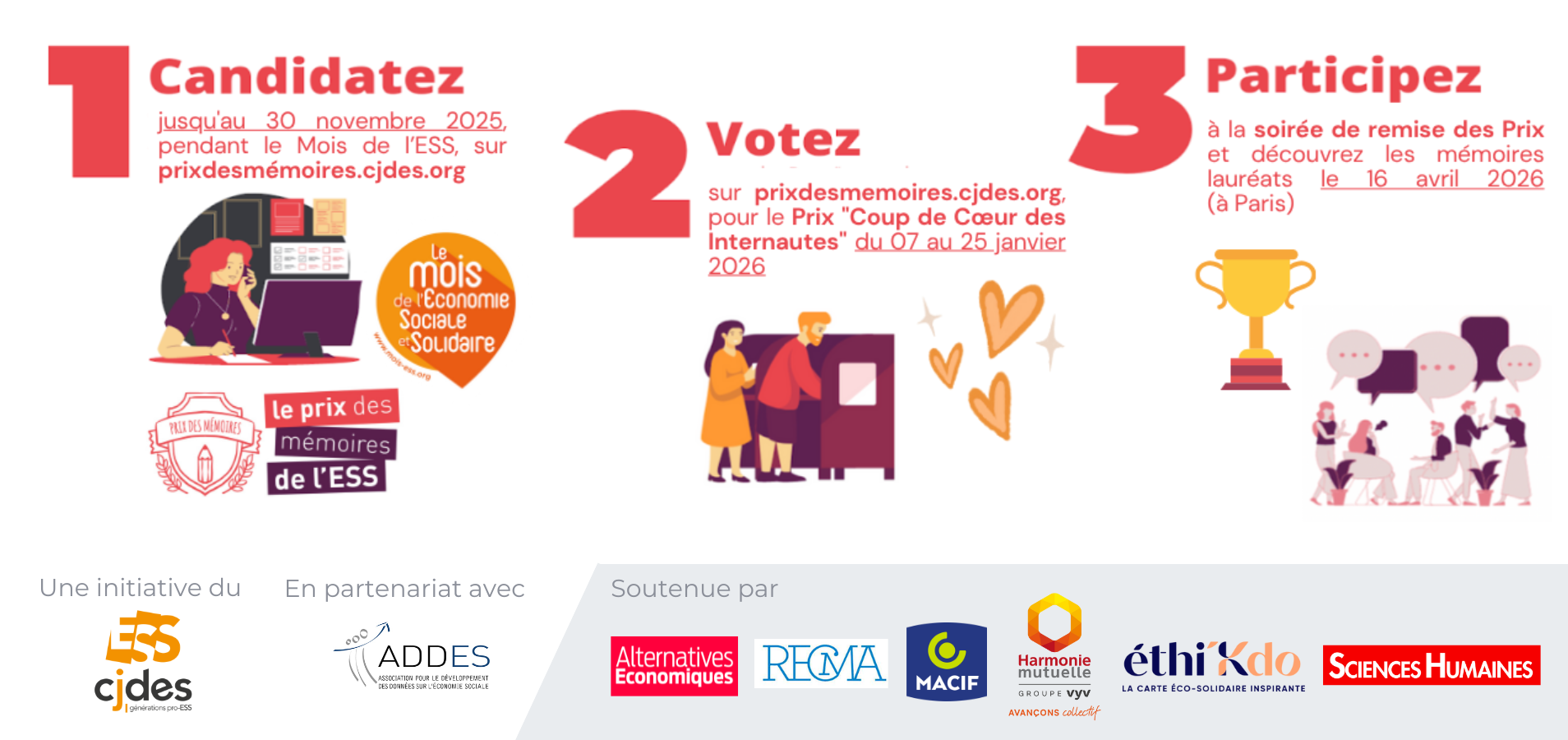 Prix des Mémoires de l'ESS : la 9ème édition est lancée ! Prix des Mémoires de l'ESS : la 9ème édition est lancée !