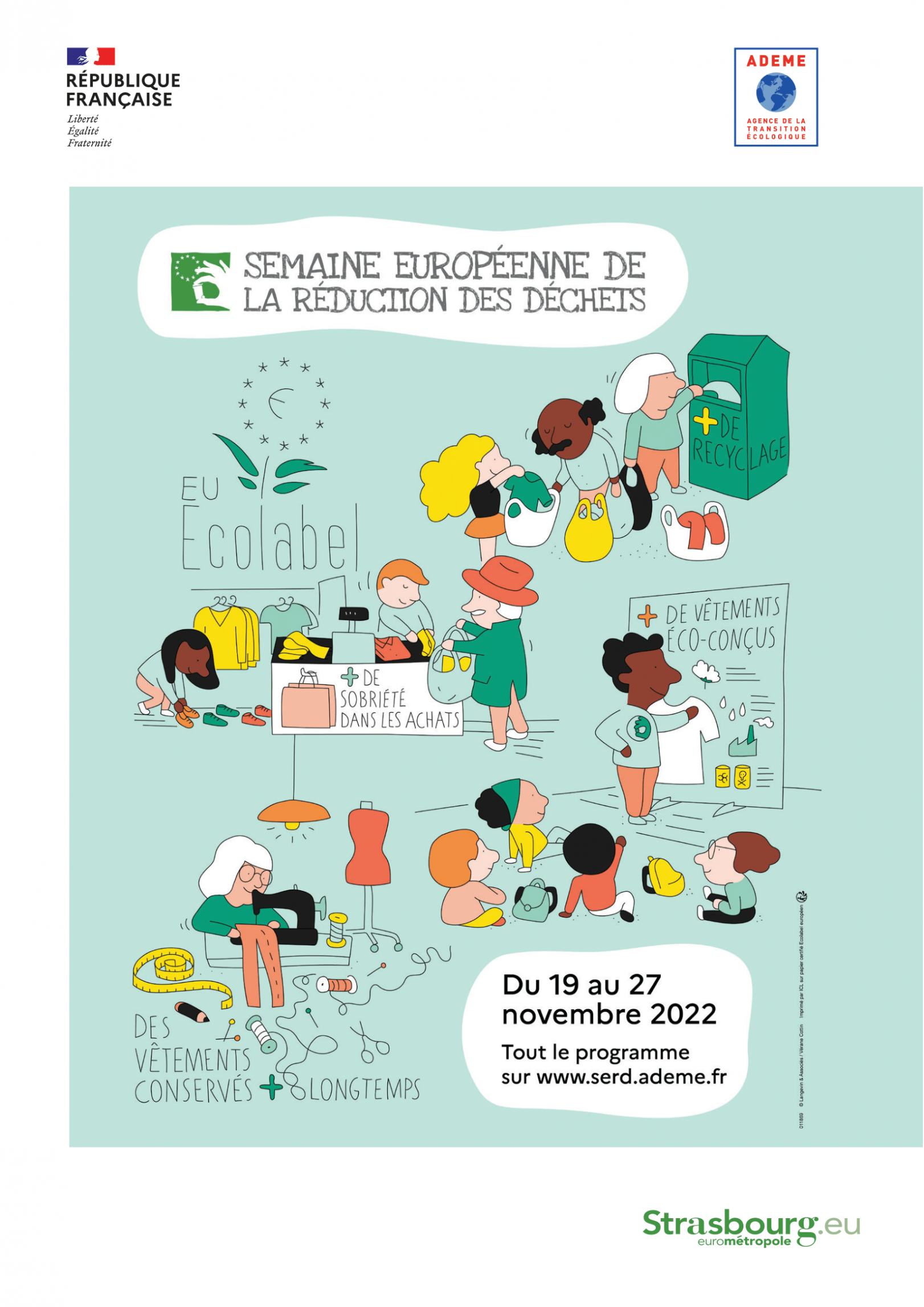 du 19 au 27 novembre sur www.serd.ademe.fr/programmes Semaine Européenne de la Réduction des Déchets
