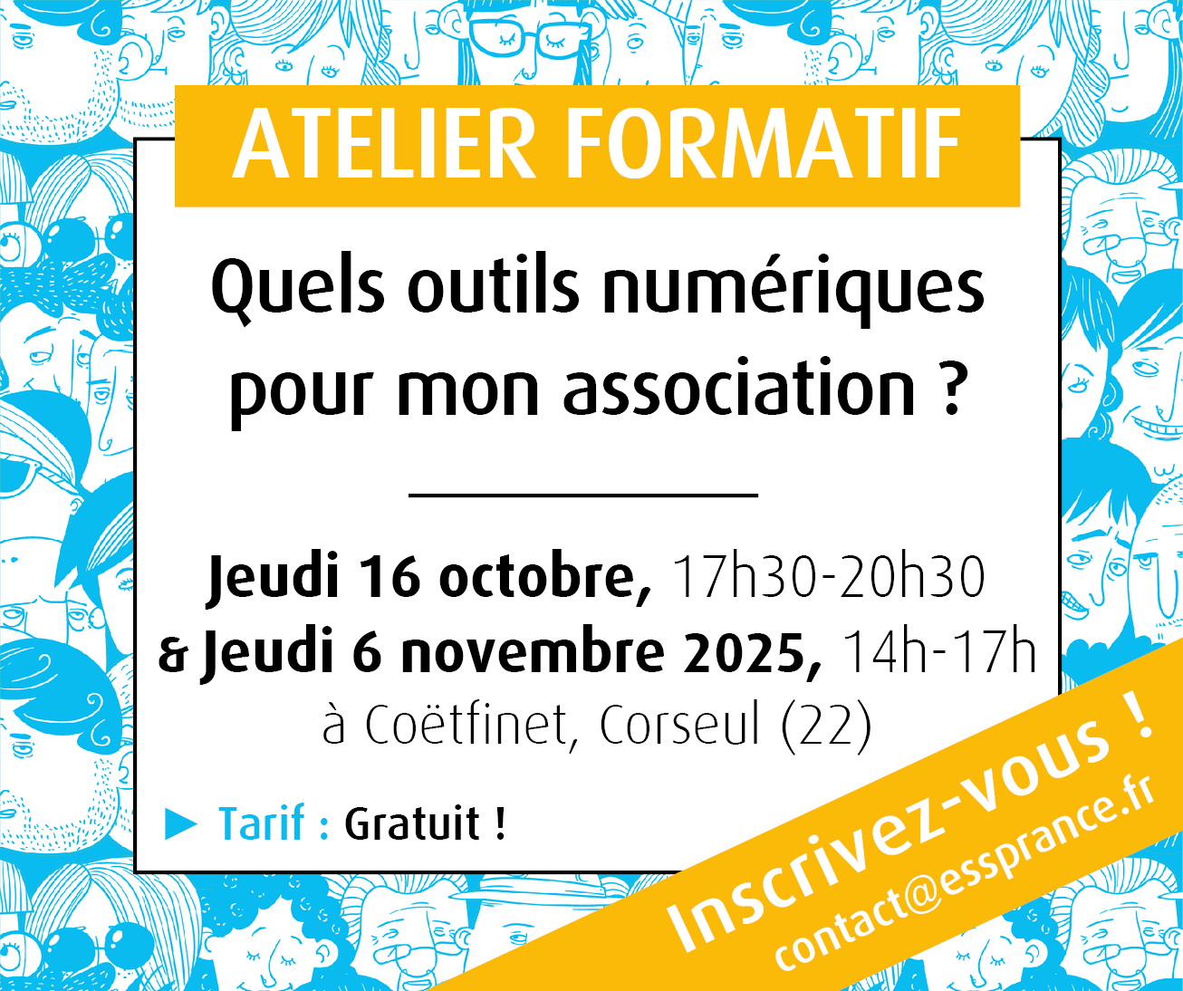 Visuel formation bénévole 'Quels outils numériques pour mon association ?'