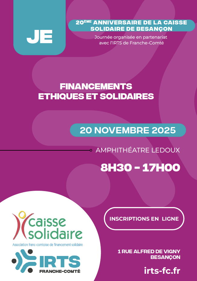 Journée d'étude Financements éthiques et solidaires Journée d'étude Financements Ethiques et Solidaires