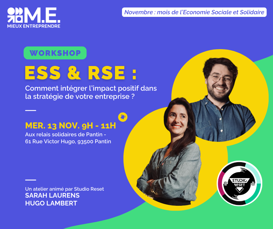 Atelier ESS & RSE - mer.13 nov à 9h Atelier ESS & RSE - mer.13 nov à 9h