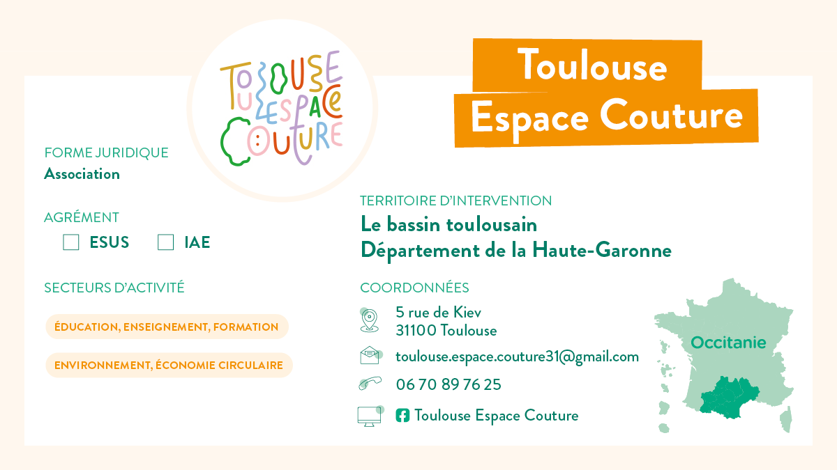 Carte d'identité de Toulouse Espace Couture en Occitanie