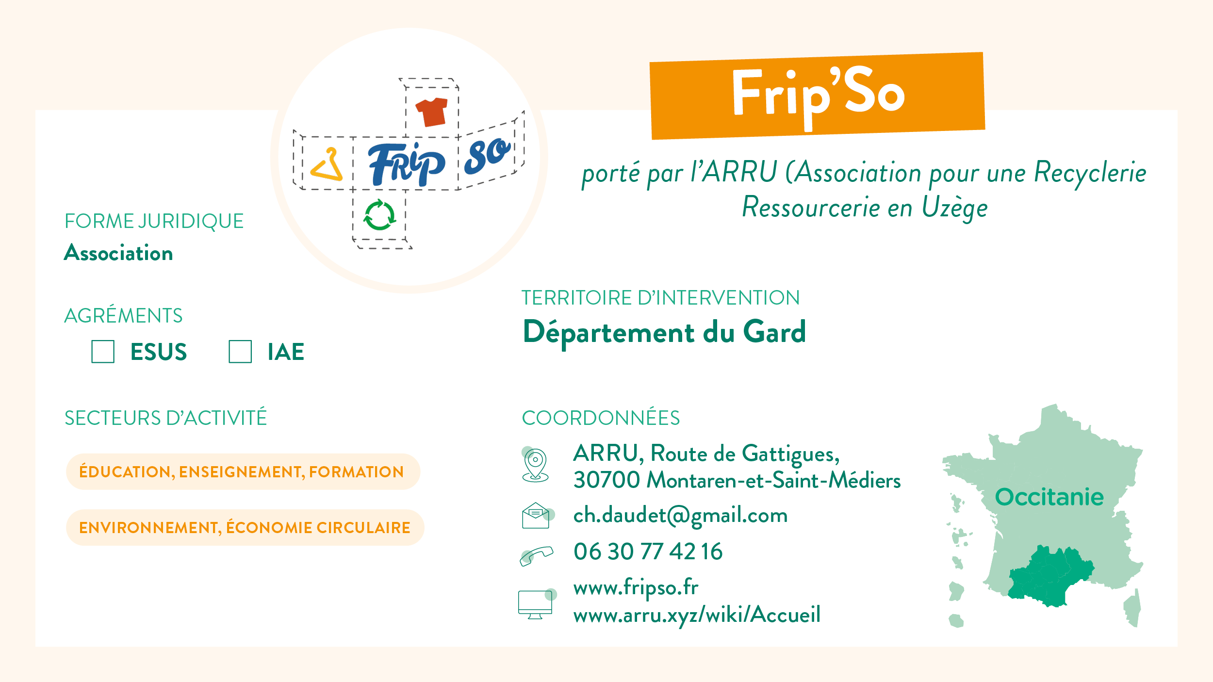 Carte d'identité de Frip'so en Occitanie