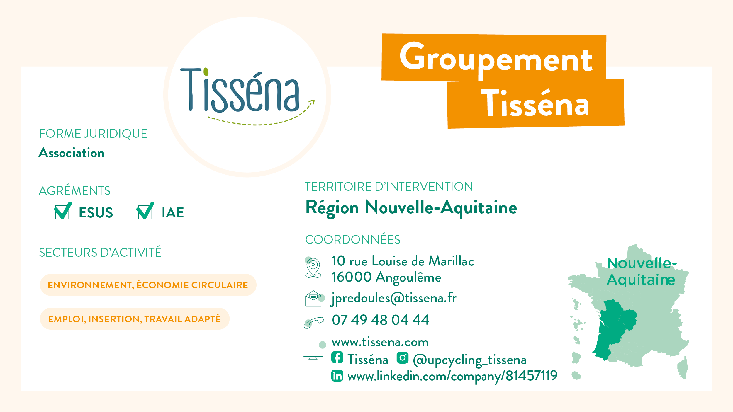 Carte d'identité de Tisséna en Nouvelle Aquitaine