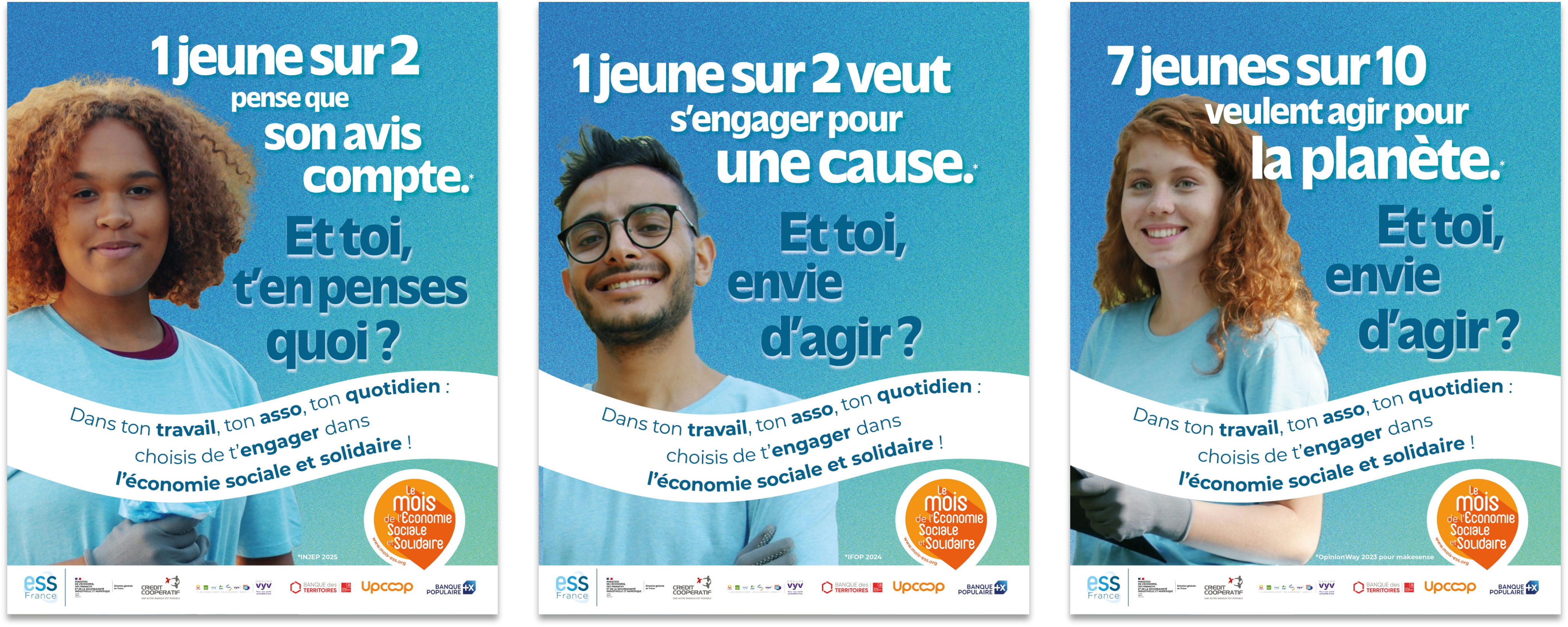 1 jeune sur 2 veut s’engager pour une cause. Et toi, envie d’agir ? 1 jeune sur 2 pense que son avis compte. Et toi, t’en penses quoi ? 7 jeunes sur 10 veulent agir pour la planète. Et toi, envie d’agir ?